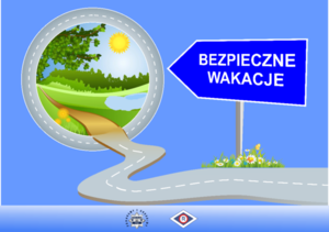 napis bezpieczne wakacje