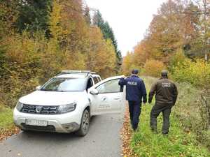 policjant i funkcjonariusz Straży Leśnej